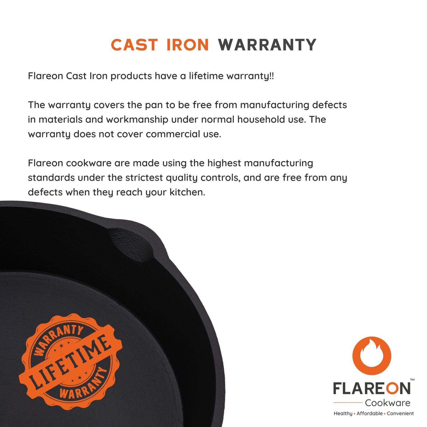 FlareOn Cast Iron Skillet - 10 Inch