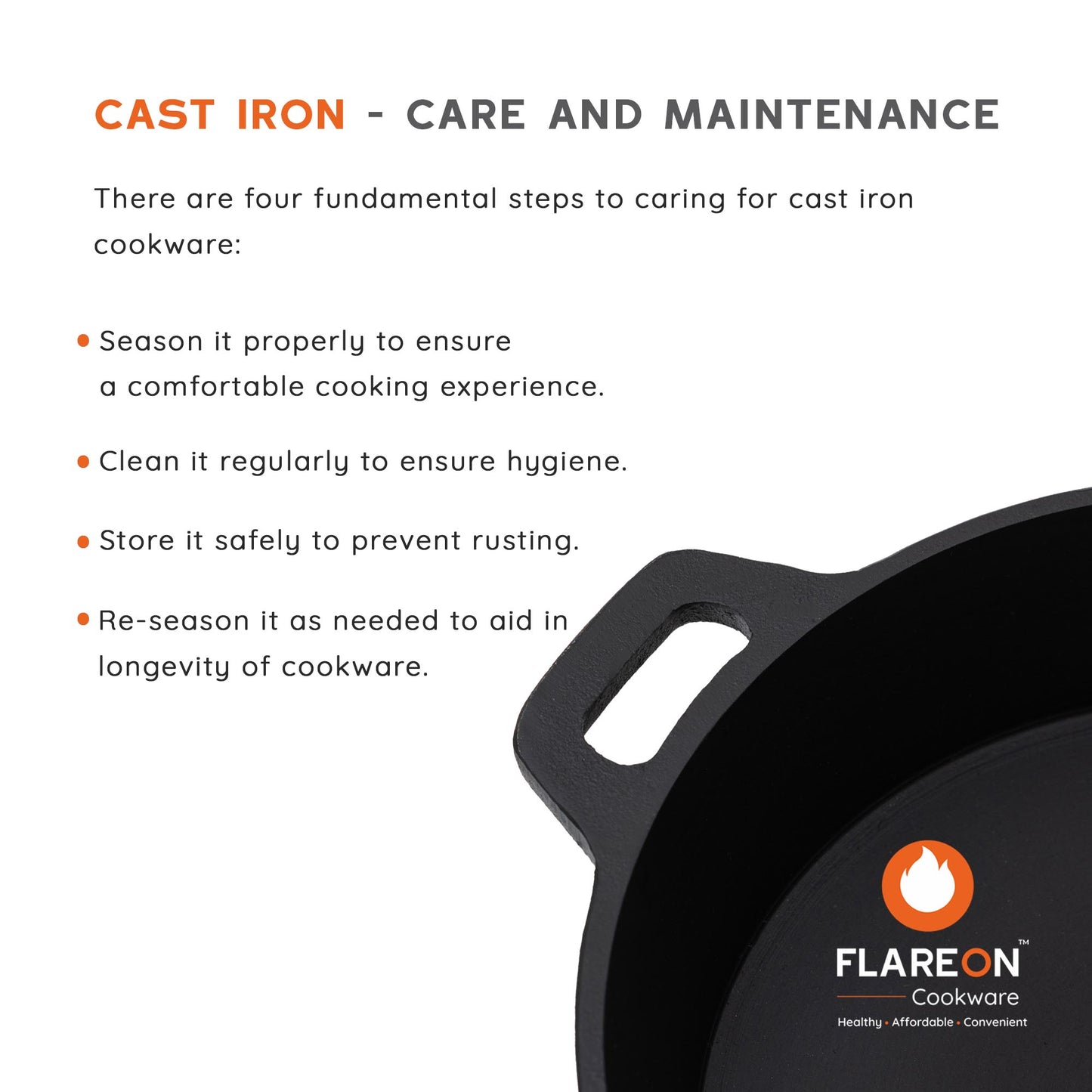 FlareOn Cast Iron Skillet - 10 Inch