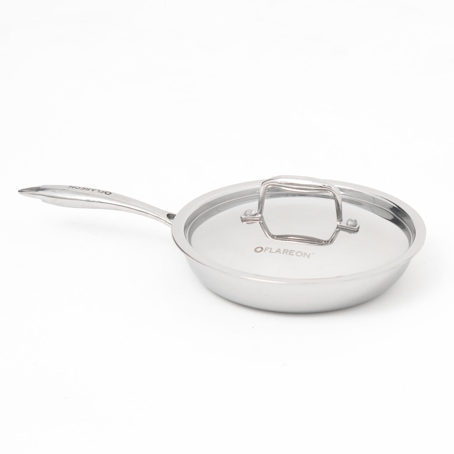 FlareOn Tri-Ply SS FRY Pan With SS Lid - 24 CM/26CM