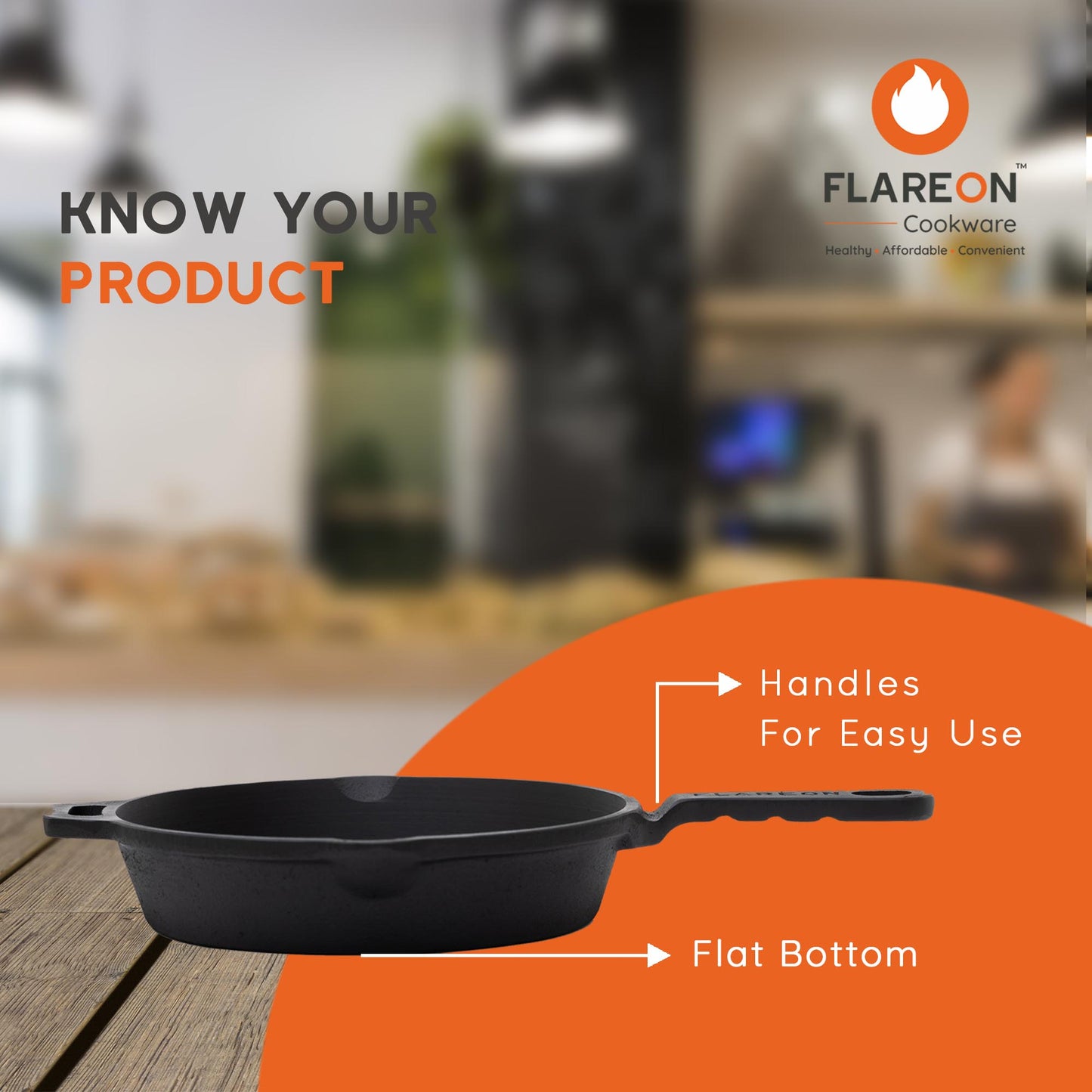 FlareOn Cast Iron Skillet - 10 Inch