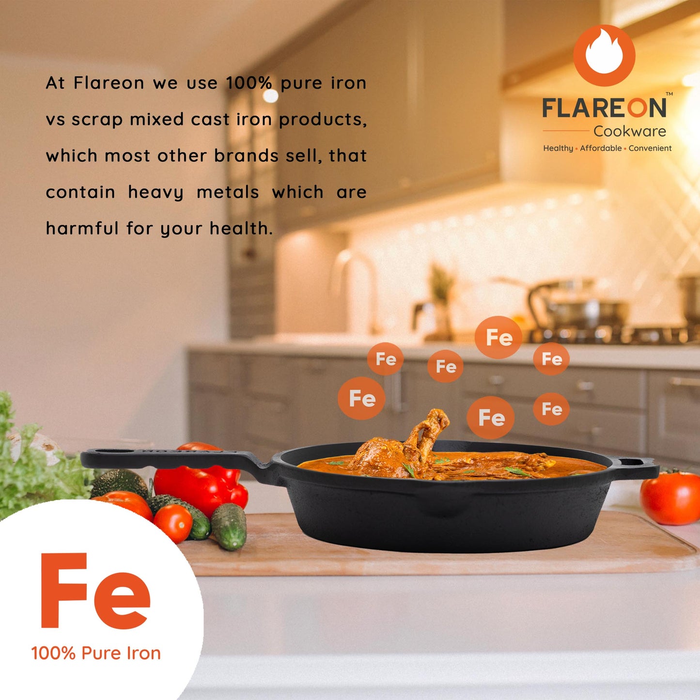 FlareOn Cast Iron Skillet - 10 Inch