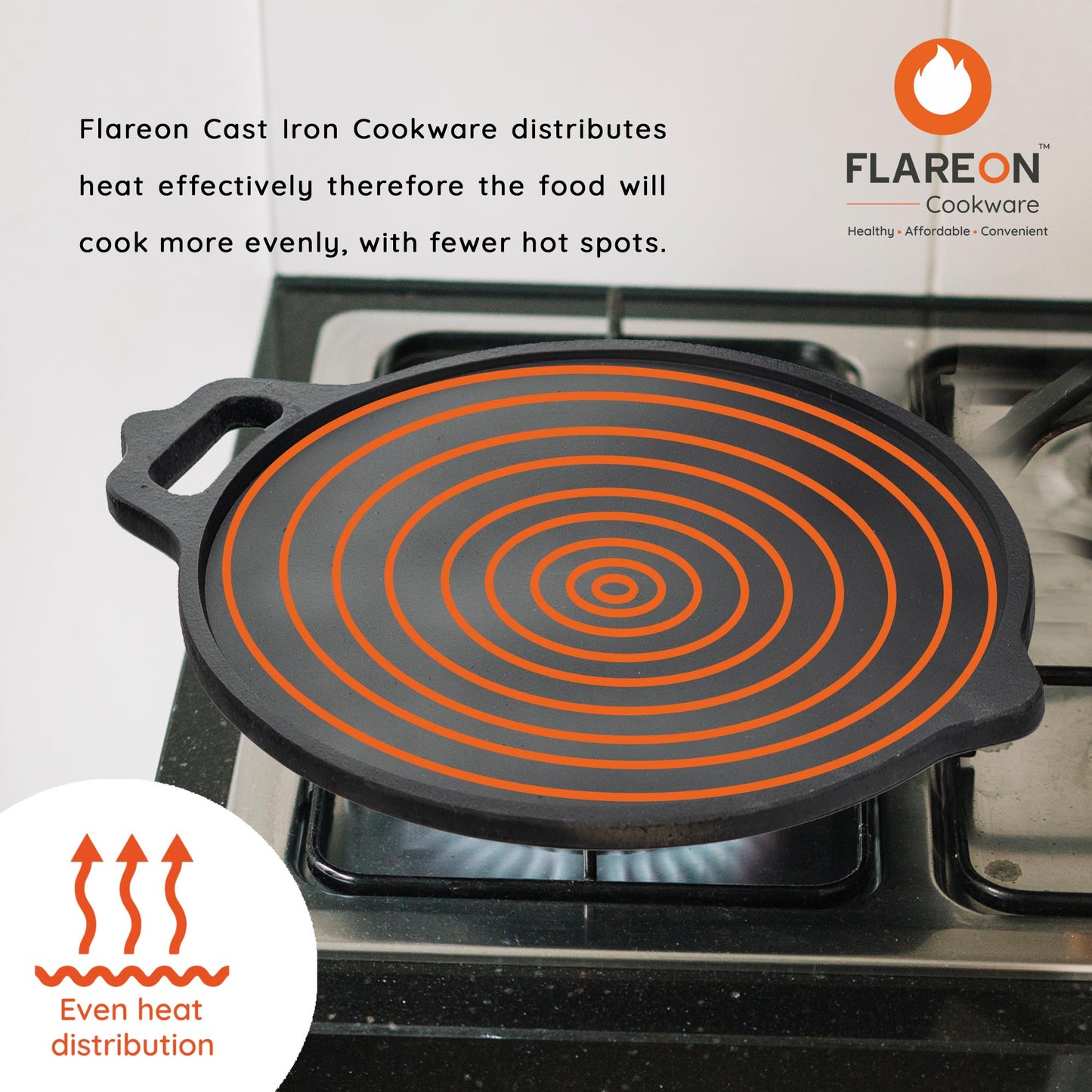 FlareOn Cast Iron Dosa Tawa - 11 Inch