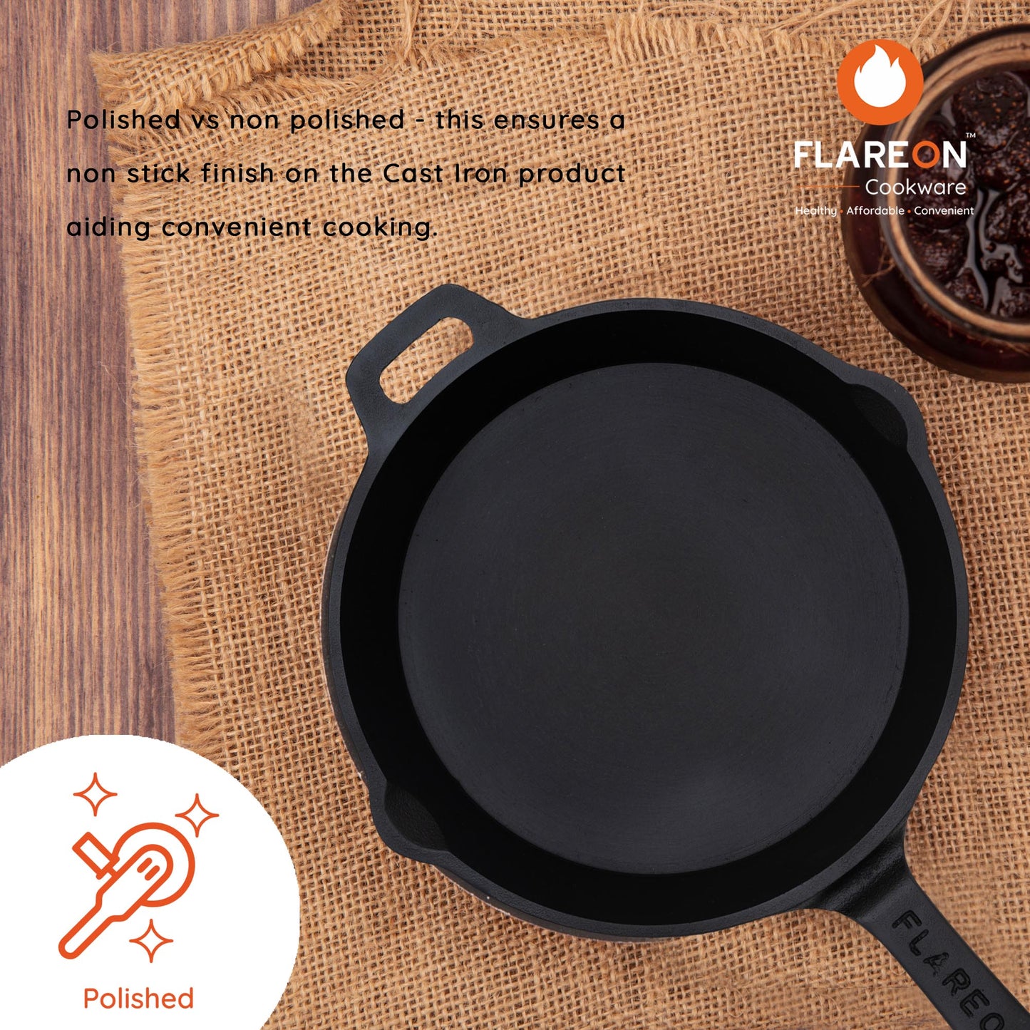 FlareOn Cast Iron Skillet - 10 Inch