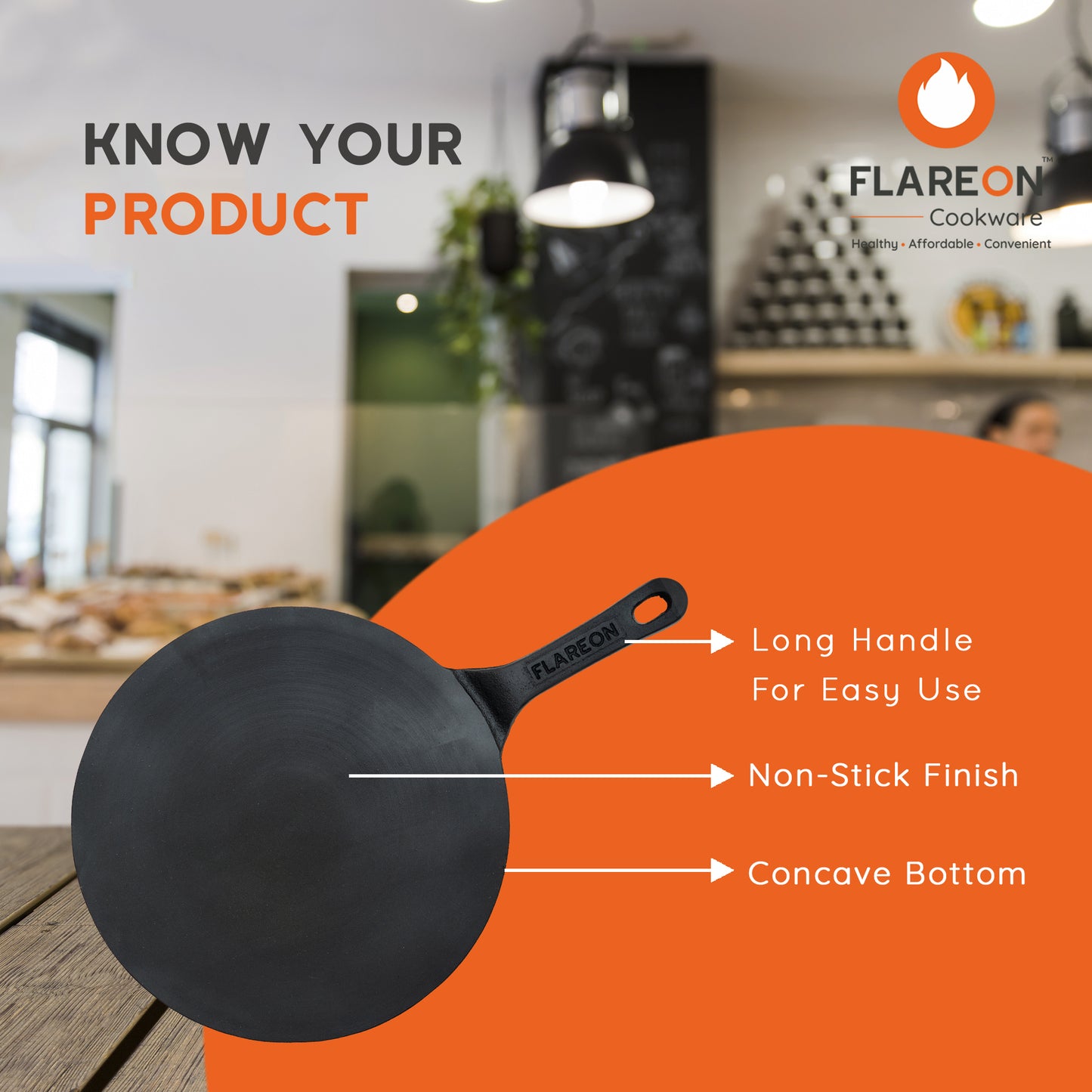 FlareOn's Cast Iron Roti Tawa Long Handle 10 Inch- Know Your Product
