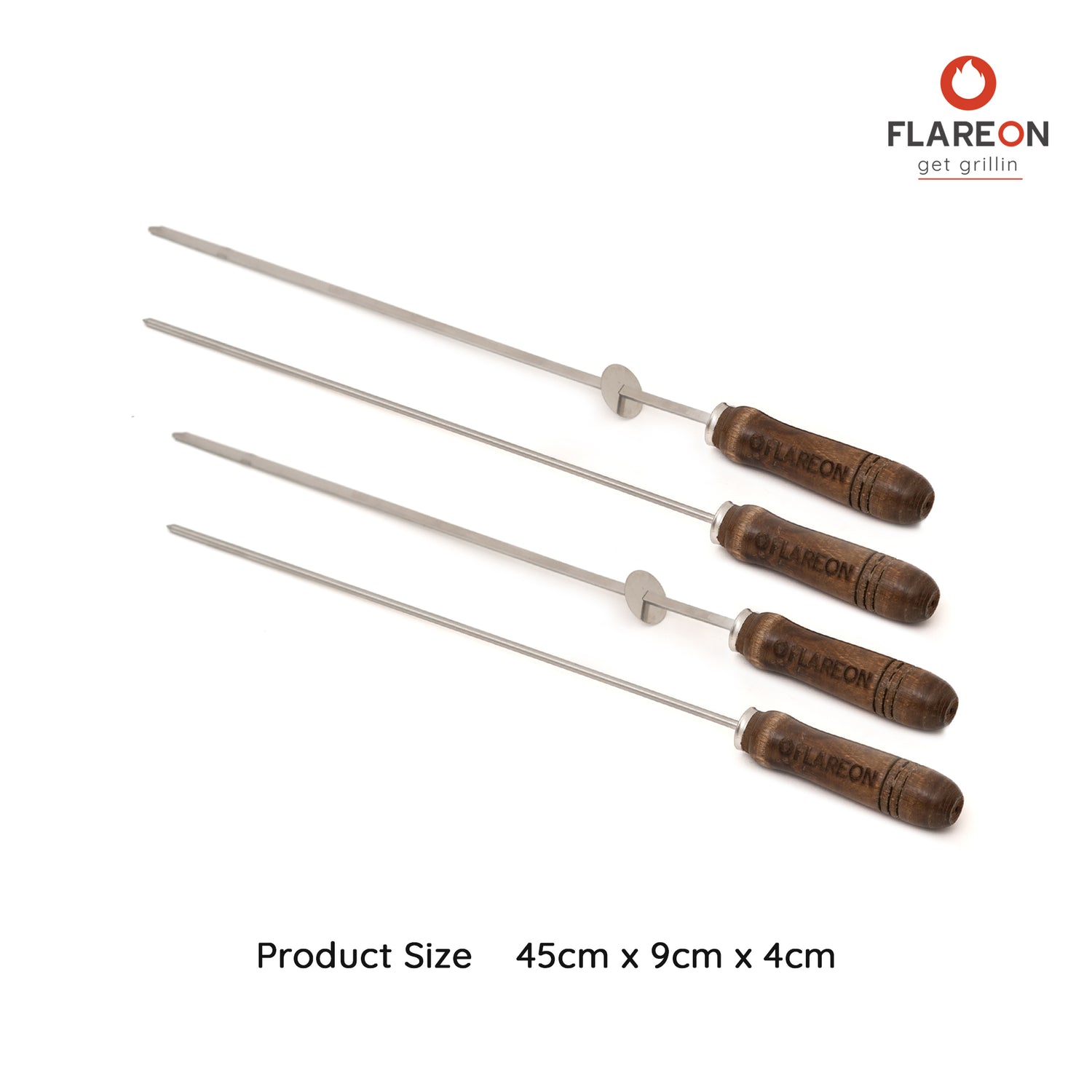 FlareOn's Flat and Fat BBQ Spears- Product Size