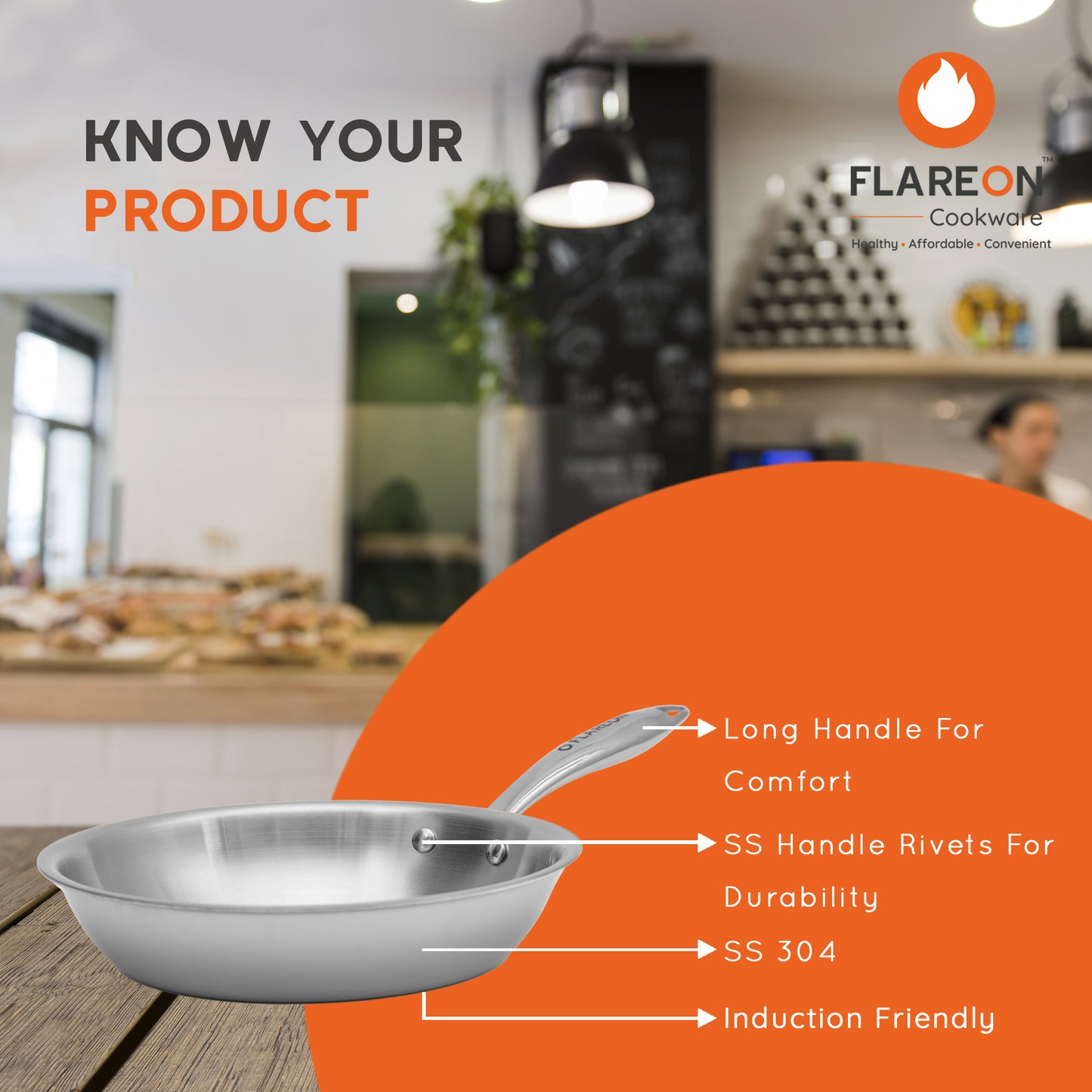 FlareOn's TriPly Stainless Steel Fry Pan 22 Cm- Know Your Product