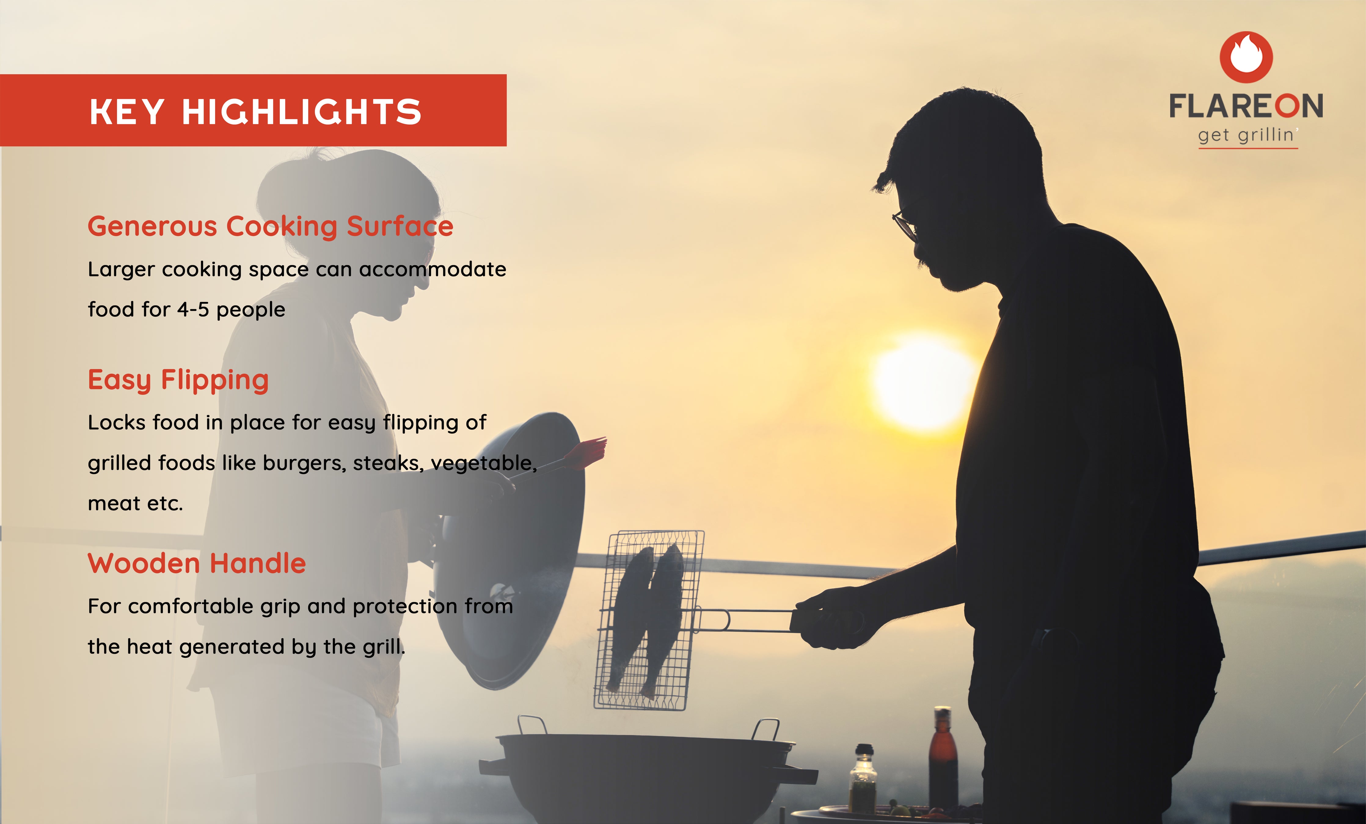 Flipper Grill Basket FlareOn BBQ